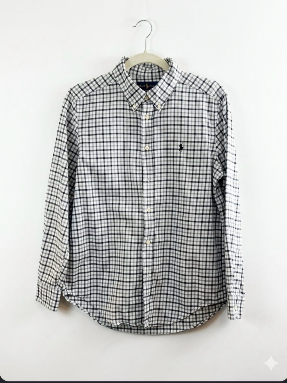 Polo by Ralph Lauren White and Navy Plaid Button-Down Shirt